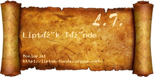 Lipták Tünde névjegykártya